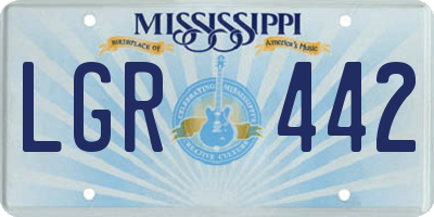 MS license plate LGR442