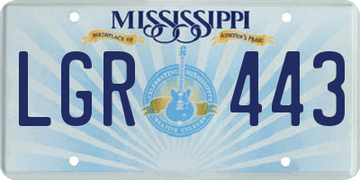 MS license plate LGR443