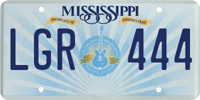 MS license plate LGR444