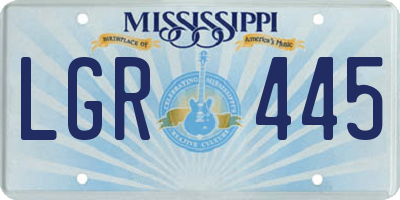 MS license plate LGR445