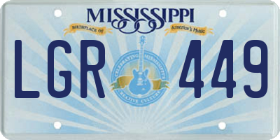 MS license plate LGR449