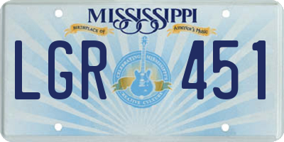 MS license plate LGR451