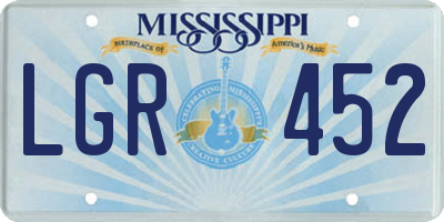 MS license plate LGR452