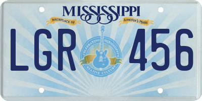 MS license plate LGR456