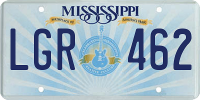 MS license plate LGR462