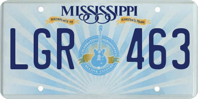 MS license plate LGR463