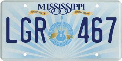 MS license plate LGR467