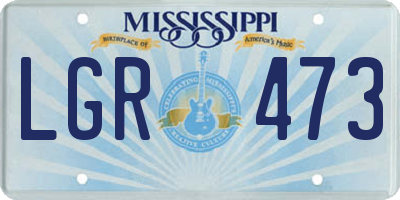 MS license plate LGR473