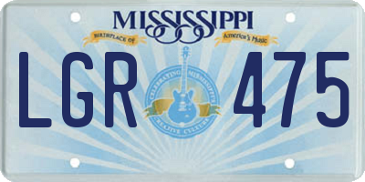 MS license plate LGR475