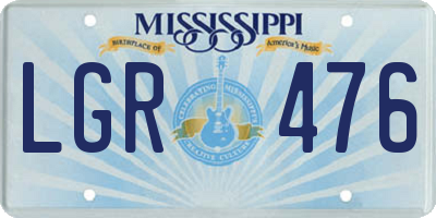 MS license plate LGR476