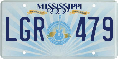 MS license plate LGR479