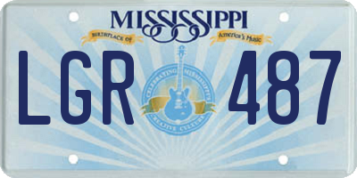 MS license plate LGR487