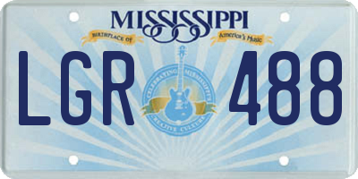 MS license plate LGR488