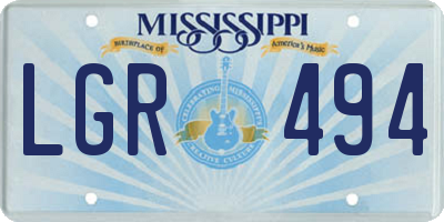 MS license plate LGR494