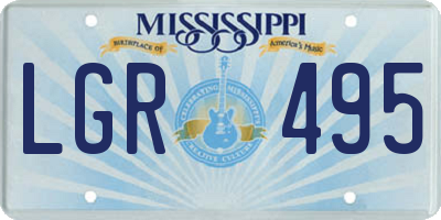 MS license plate LGR495