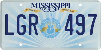 MS license plate LGR497