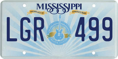 MS license plate LGR499
