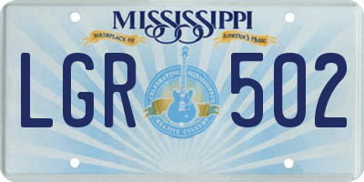 MS license plate LGR502
