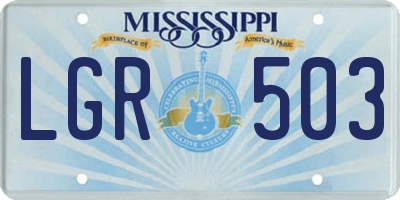 MS license plate LGR503