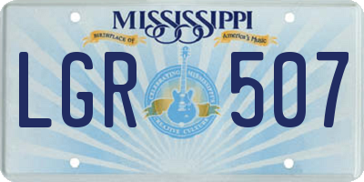 MS license plate LGR507