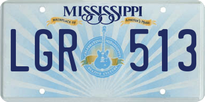MS license plate LGR513