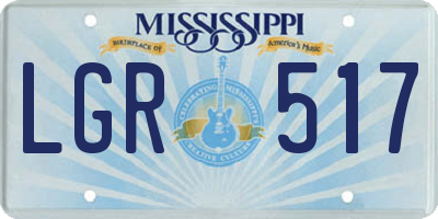 MS license plate LGR517
