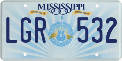 MS license plate LGR532