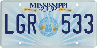 MS license plate LGR533