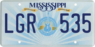 MS license plate LGR535