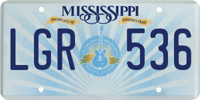 MS license plate LGR536