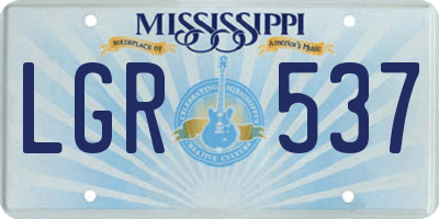 MS license plate LGR537