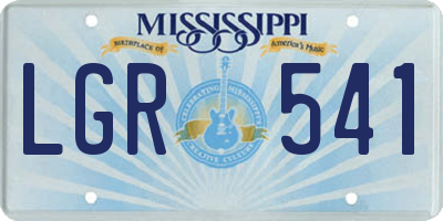MS license plate LGR541