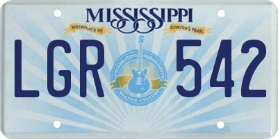 MS license plate LGR542