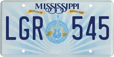MS license plate LGR545