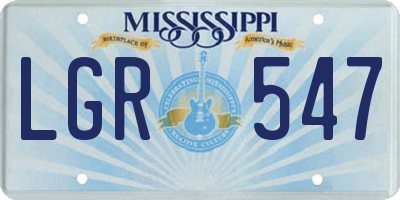 MS license plate LGR547