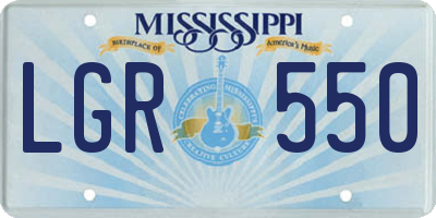 MS license plate LGR550