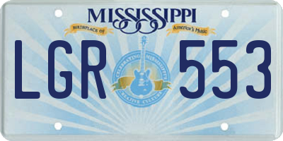 MS license plate LGR553