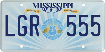 MS license plate LGR555