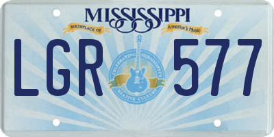 MS license plate LGR577