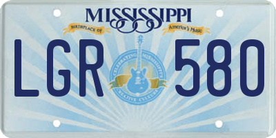 MS license plate LGR580