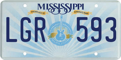 MS license plate LGR593