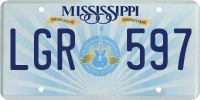 MS license plate LGR597