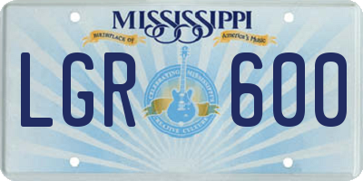 MS license plate LGR600