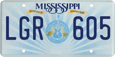 MS license plate LGR605