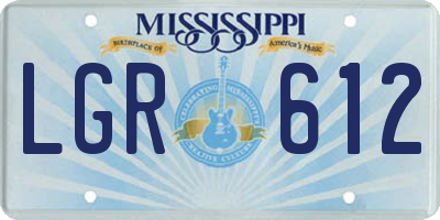 MS license plate LGR612