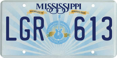 MS license plate LGR613