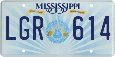 MS license plate LGR614