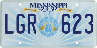 MS license plate LGR623