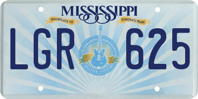 MS license plate LGR625