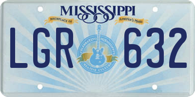 MS license plate LGR632